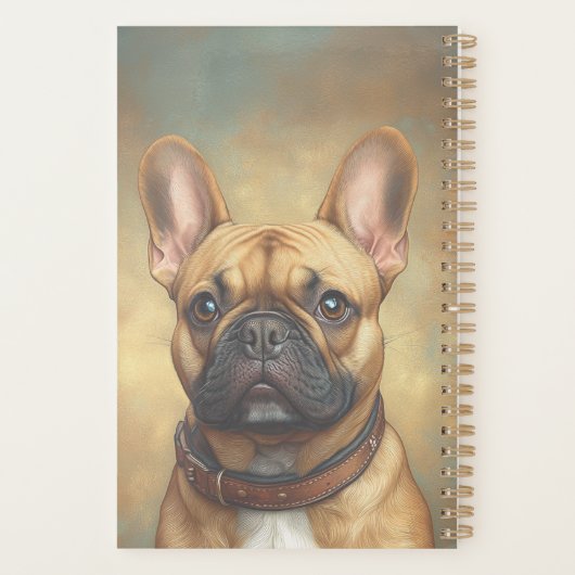 French Bulldog Fawn Frenchie Portrait Personalisie Planer (Rückseite)