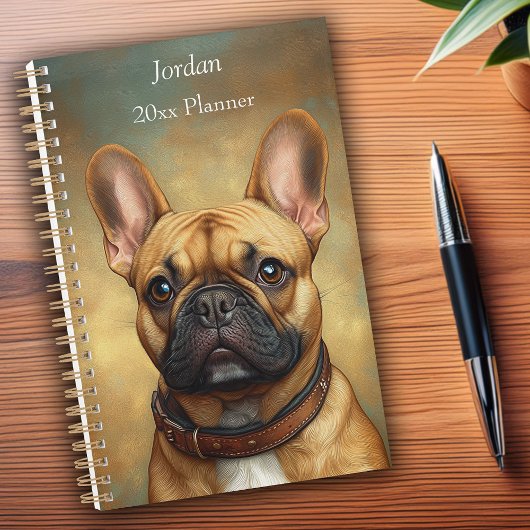 French Bulldog Fawn Frenchie Portrait Personalisie Planer