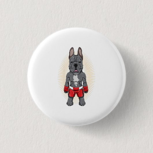 French Bulldog Fighter - Mama Gift Button (Vorderseite)