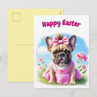 French Bulldog Flowers Easter French Bulldog Feiertagspostkarte