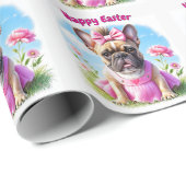French Bulldog Flowers Easter French Bulldog Geschenkpapier (Rolleneckpunkt)