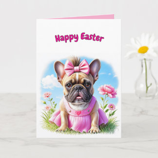 French Bulldog Flowers Easter French Bulldog Karte