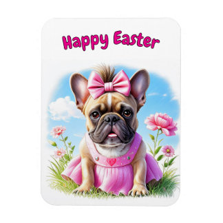 French Bulldog Flowers Easter French Bulldog Magnet