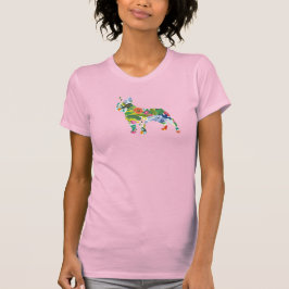 French Bulldog FlowersSilhouette  T-Shirt