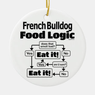 French Bulldog Food Logic Keramik Ornament