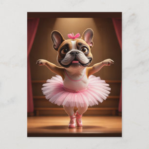 French Bulldog Französische Bulldogge Ballett Postkarte