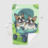 French Bulldog Französische Bulldogge Zwillinge Golfhandtuch (Insitu)