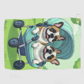 French Bulldog Französische Bulldogge Zwillinge Golfhandtuch (Horizontal)