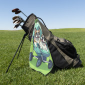 French Bulldog Französische Bulldogge Zwillinge Golfhandtuch (Gras)