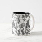 FRENCH BULLDOG Frenchie Black Toile Anpassung Zweifarbige Tasse (VorderseiteRechts)
