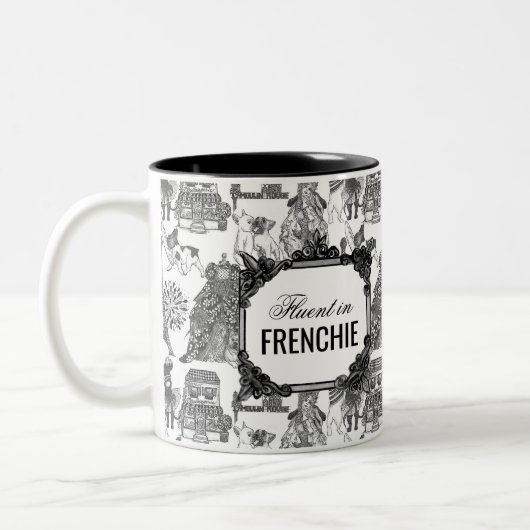 FRENCH BULLDOG Frenchie Black Toile Anpassung Zweifarbige Tasse (Links)