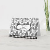 FRENCH BULLDOG Frenchie Black Toile Dankeskarte (Vorderseite)