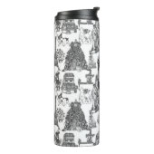 FRENCH BULLDOG Frenchie Black Toile Thermosbecher (Nach links gedreht)