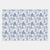 FRENCH BULLDOG Frenchie Blue Toile Geschenkpapier Set (Vorderseite 3)