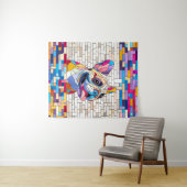 French Bulldog - Frenchie - buntes Mosaik Wandteppich (Beispiel (Horizontal))