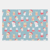 French Bulldog Frenchie Christmas Pattern Geschenkpapier Set (Vorderseite)