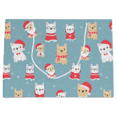 French Bulldog Frenchie Christmas Pattern Große Geschenktüte (Vorderseite)
