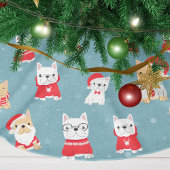 French Bulldog Frenchie Christmas Pattern Polyester Weihnachtsbaumdecke