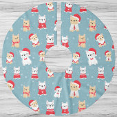 French Bulldog Frenchie Christmas Pattern Polyester Weihnachtsbaumdecke