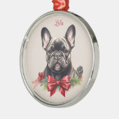 French Bulldog Frenchie Christmas Pet Memorial Dog Ornament Aus Metall (Links)