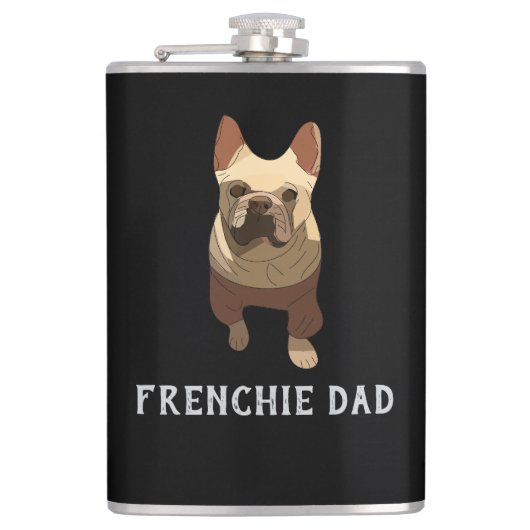 French Bulldog, Frenchie Dad Flachmann (Vorderseite)