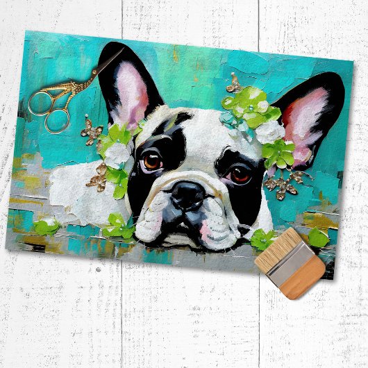 French Bulldog Frenchie Decoupage Tissue Paper Seidenpapier