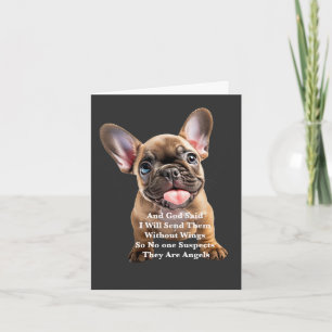 French Bulldog Frenchie dog God Said Wings Karte