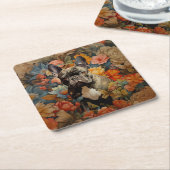 French Bulldog Frenchie Garden Tapestation Geburts Rechteckiger Pappuntersetzer (angewinkelt)