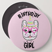 French Bulldog Frenchie Geburtstagsparty Button (Vorne & Hinten)