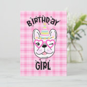 French Bulldog Frenchie Geburtstagsparty Einladung (Stehend Vorderseite)