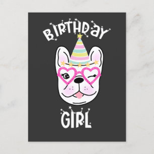 French Bulldog Frenchie Geburtstagsparty  Postkarte
