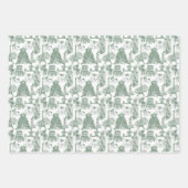 FRENCH BULLDOG Frenchie Green Toile Geschenkpapier Set (Vorderseite 3)