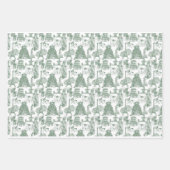 FRENCH BULLDOG Frenchie Green Toile Geschenkpapier Set (Vorderseite)