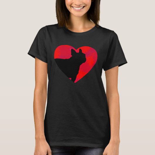 French Bulldog Frenchie Heart Valentine s Day T-Shirt (Vorderseite)