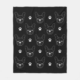 French Bulldog Frenchie Minimalistisches Muster Sc Fleecedecke