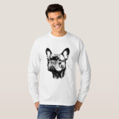 French Bulldog Frenchie Pencil Sketch Art T-Shirt (Vorne ganz)