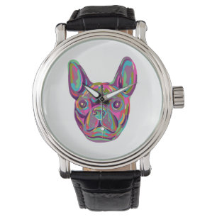 French Bulldog Frenchie Pop Art Armbanduhr