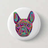 French Bulldog Frenchie Pop Art Button (Vorderseite)