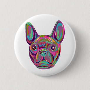 French Bulldog Frenchie Pop Art Button