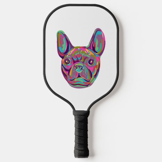 French Bulldog Frenchie Pop Art Pickleball Schläger (Vorderseite)