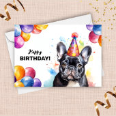 French Bulldog Frenchie Portrait Happy Birthday Karte