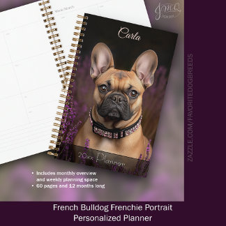 French Bulldog Frenchie Portrait Personalisiert Planer