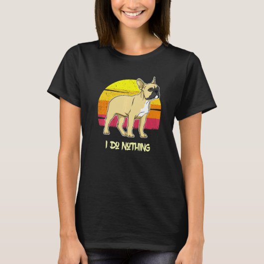 French Bulldog Frenchie Sunset 84 T-Shirt (Vorderseite)
