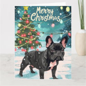 French Bulldog Frohe Weihnachten Karte (Vorderseite)