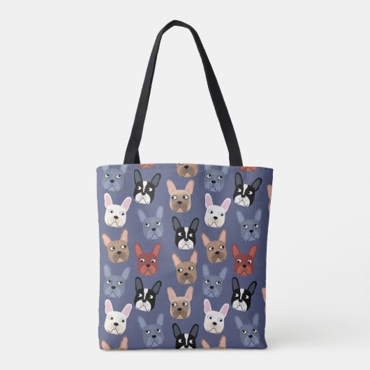 French Bulldog Fun Blue Tasche (Rückseite)