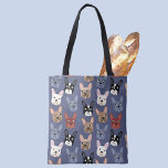 French Bulldog Fun Blue Tasche<br><div class="desc">Ein lustiges kleines französisches Bulldog oder französisches Muster auf blauem Hintergrund. Ideal für alle Hundeliebhaber, Haustierfreunde, Hundeschwanderer und Tierärzte. Originelle Kunst von Nic Squirrell.</div>