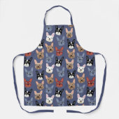 French Bulldog Fun Dusty Blue Dog Schürze (Vorderseite)
