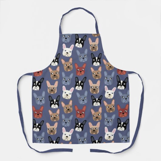 French Bulldog Fun Dusty Blue Dog Schürze (Vorderseite)