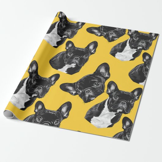 French Bulldog Fun Wrapping Paper Geschenkpapier (Ungerollt)