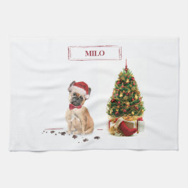 French Bulldog Funny Christmas Dog mit Baum Geschirrtuch